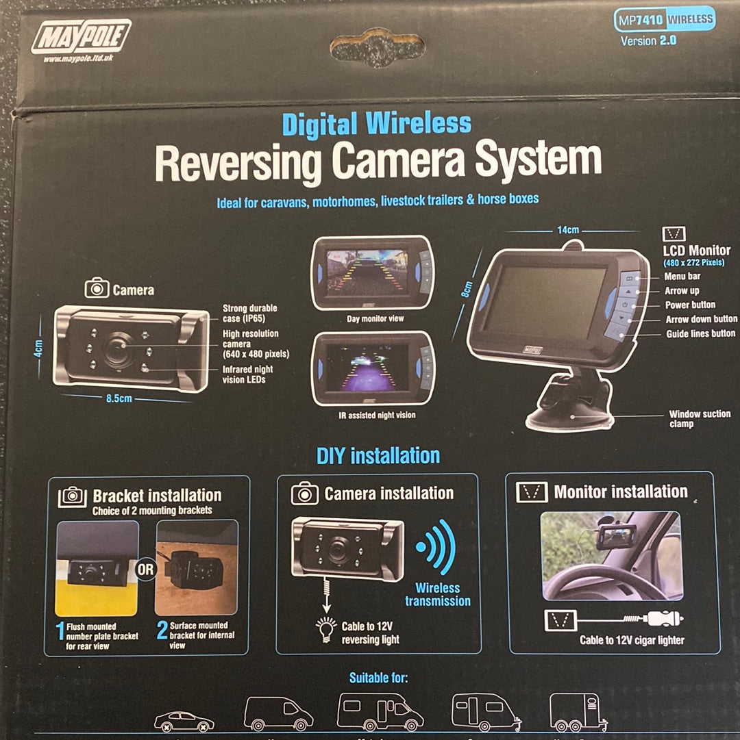 Wireless camera and display screen for Horse Trailer / Box