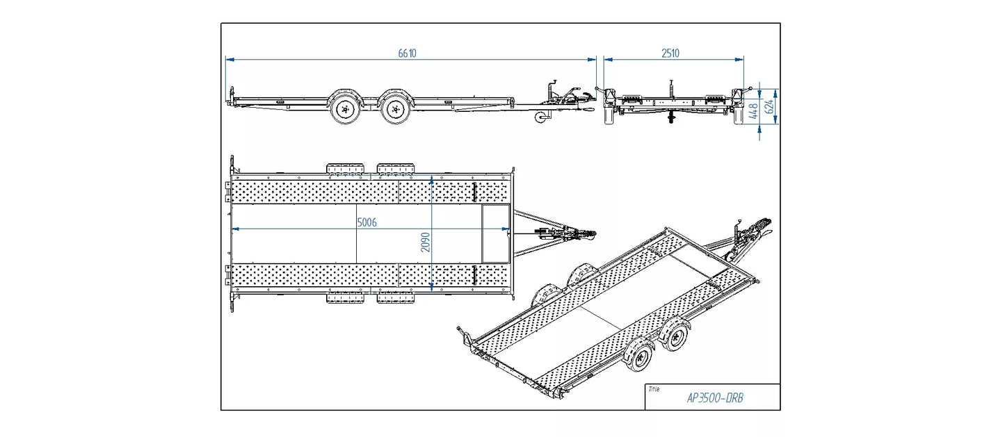 Tiki Auto 3500-DRB Car Transporter Trailer | 3500kg Heavy-Duty Car Trailer for Sale UK