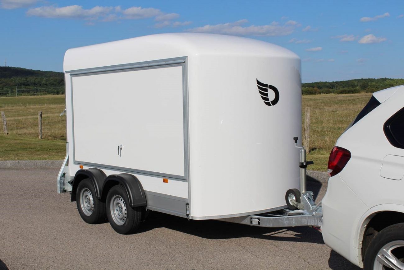 Debon C500 Box Trailer With Side Opening Hatch.