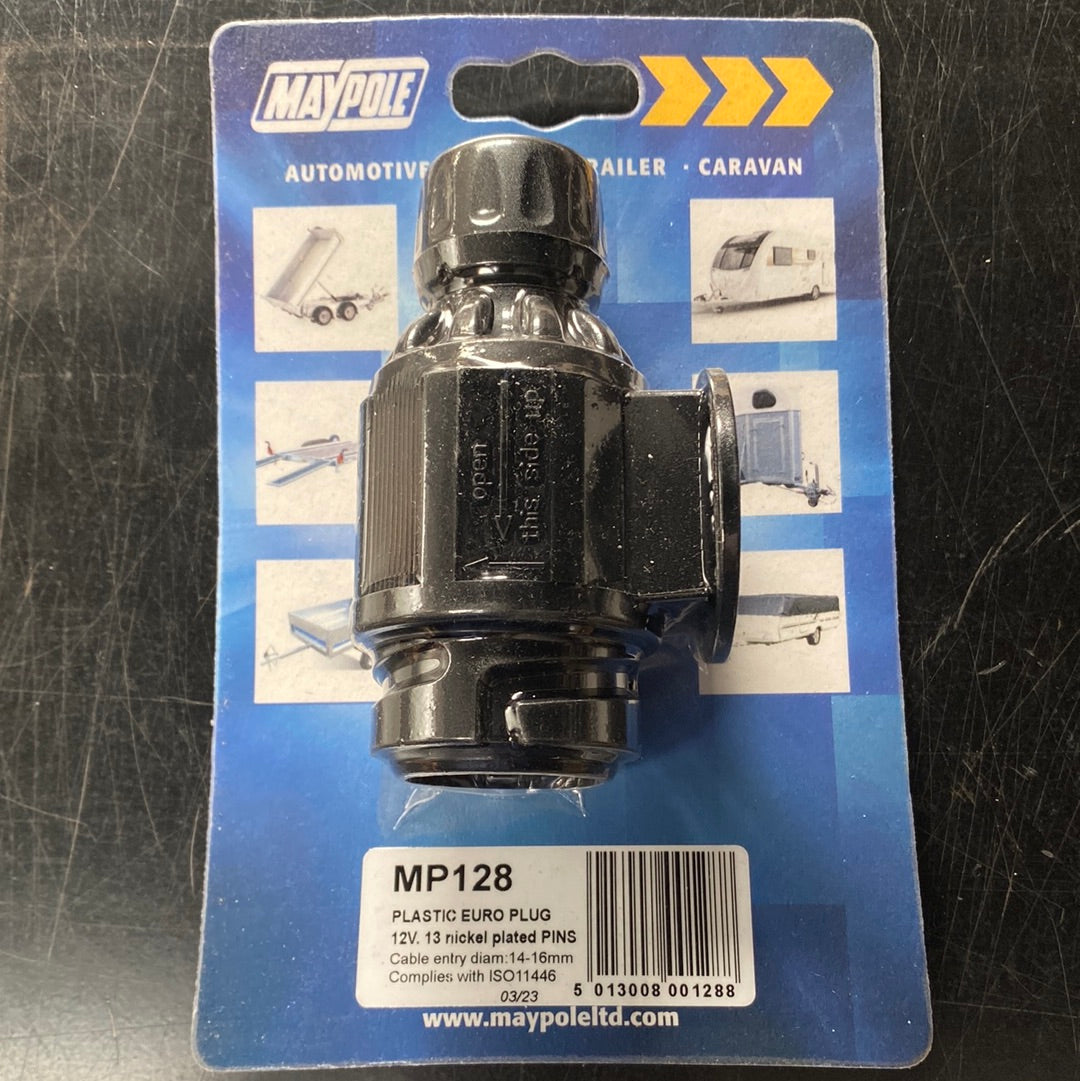12V 13 pin trailer euro plug single entry