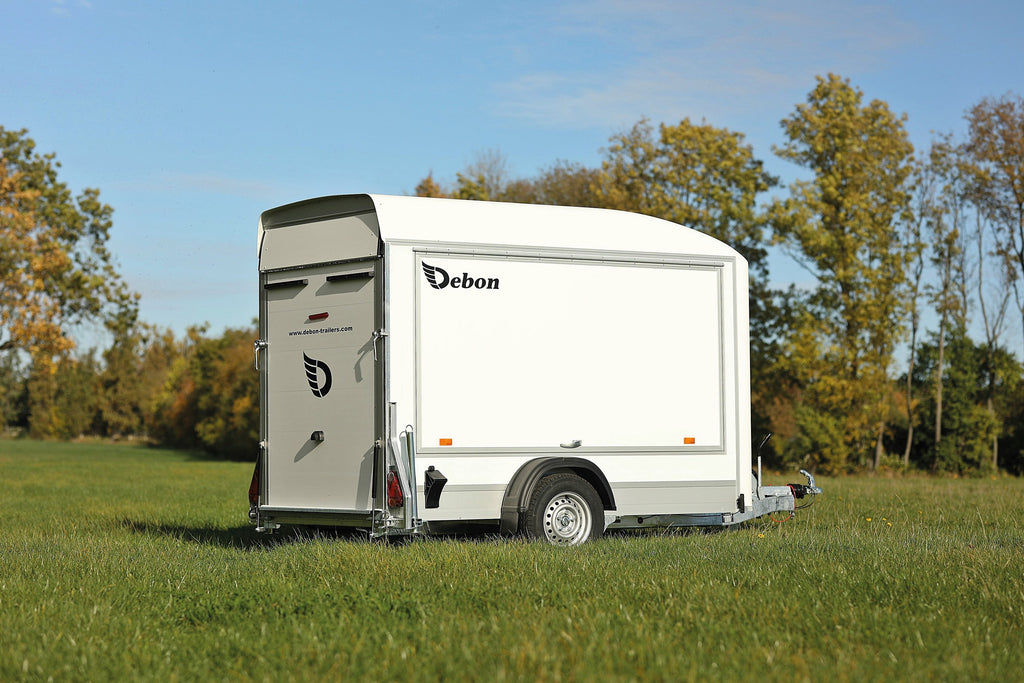 Debon C300 Box Trailer With Side Opening Hatch.