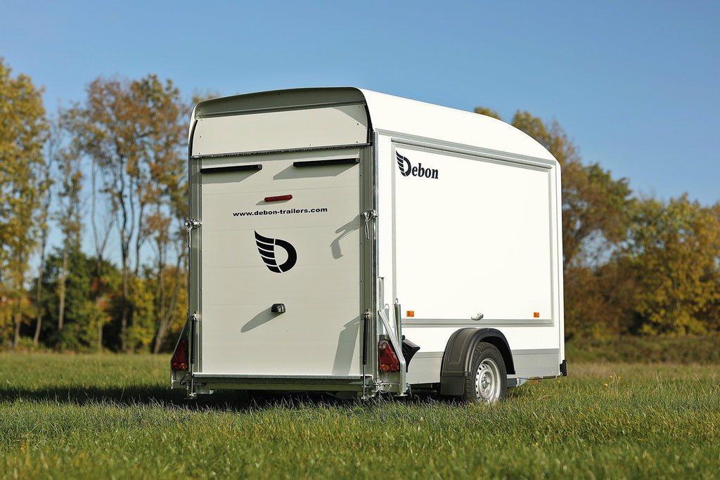 Debon C300 Box Trailer With Side Opening Hatch.