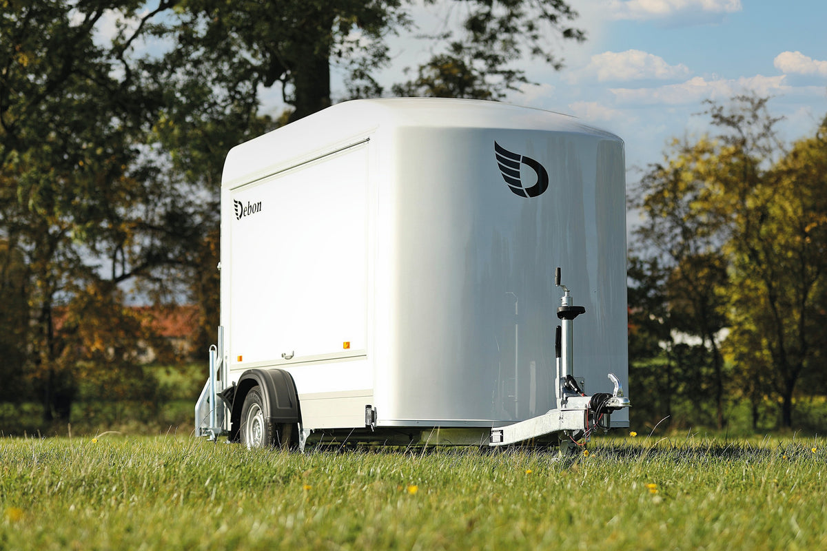Debon C300 Box Trailer With Side Opening Hatch.