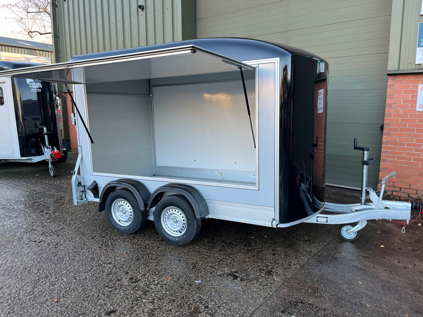 Debon C500 Box Trailer With Side Opening Hatch.