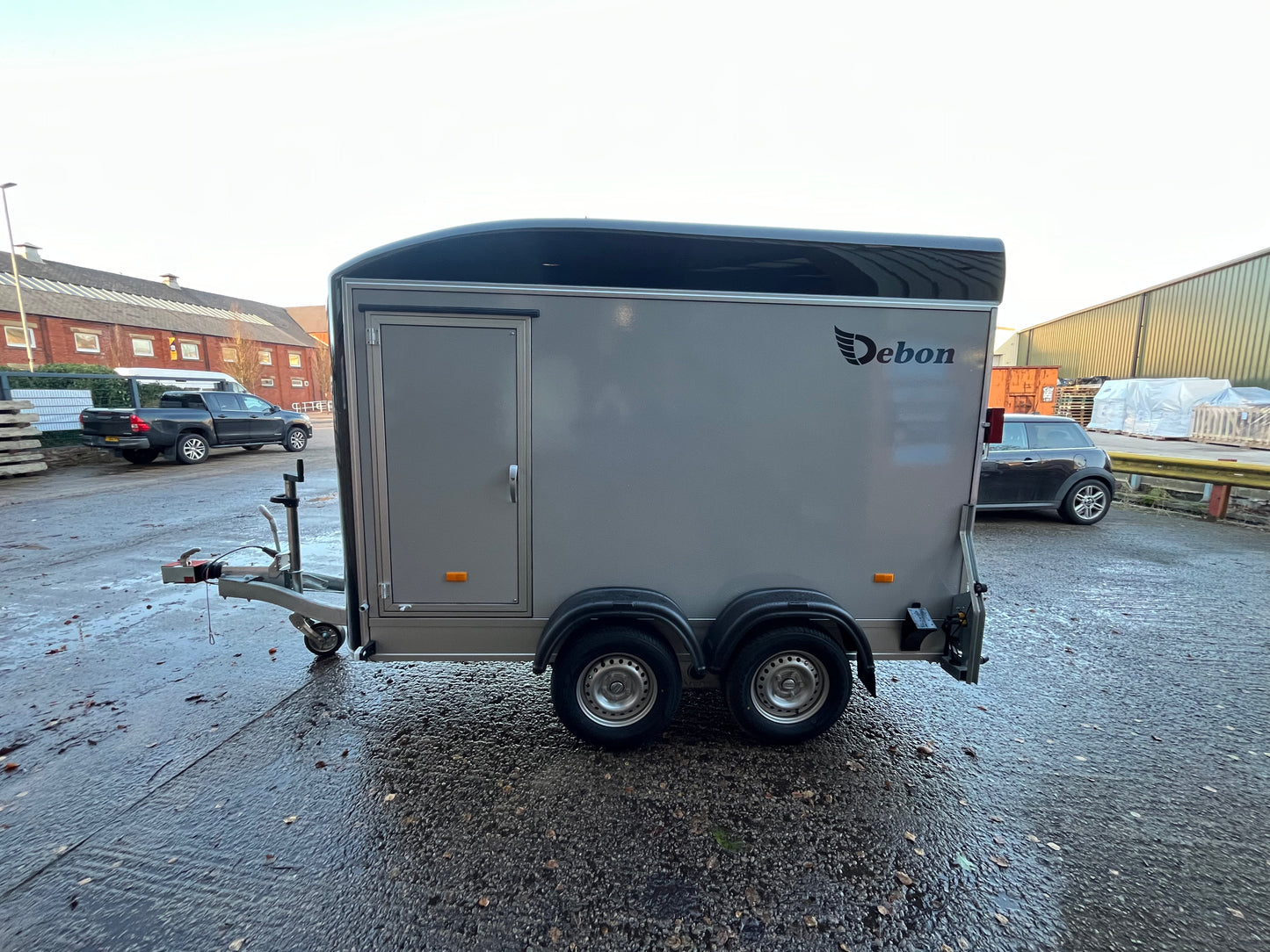 Debon C500 Box Trailer With Side Opening Hatch.