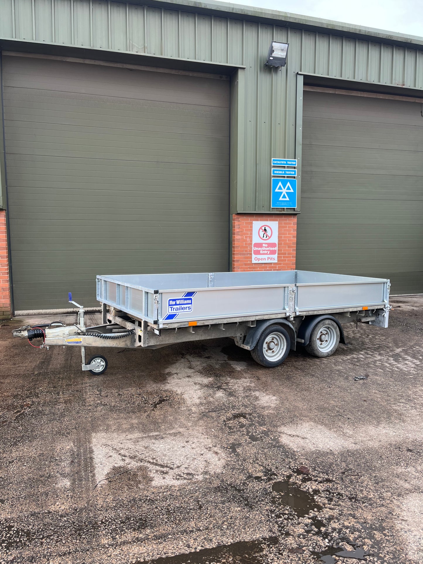 Ifor Williams LM126 12x6ft Flatbed Trailer. Twin axle with ramps.