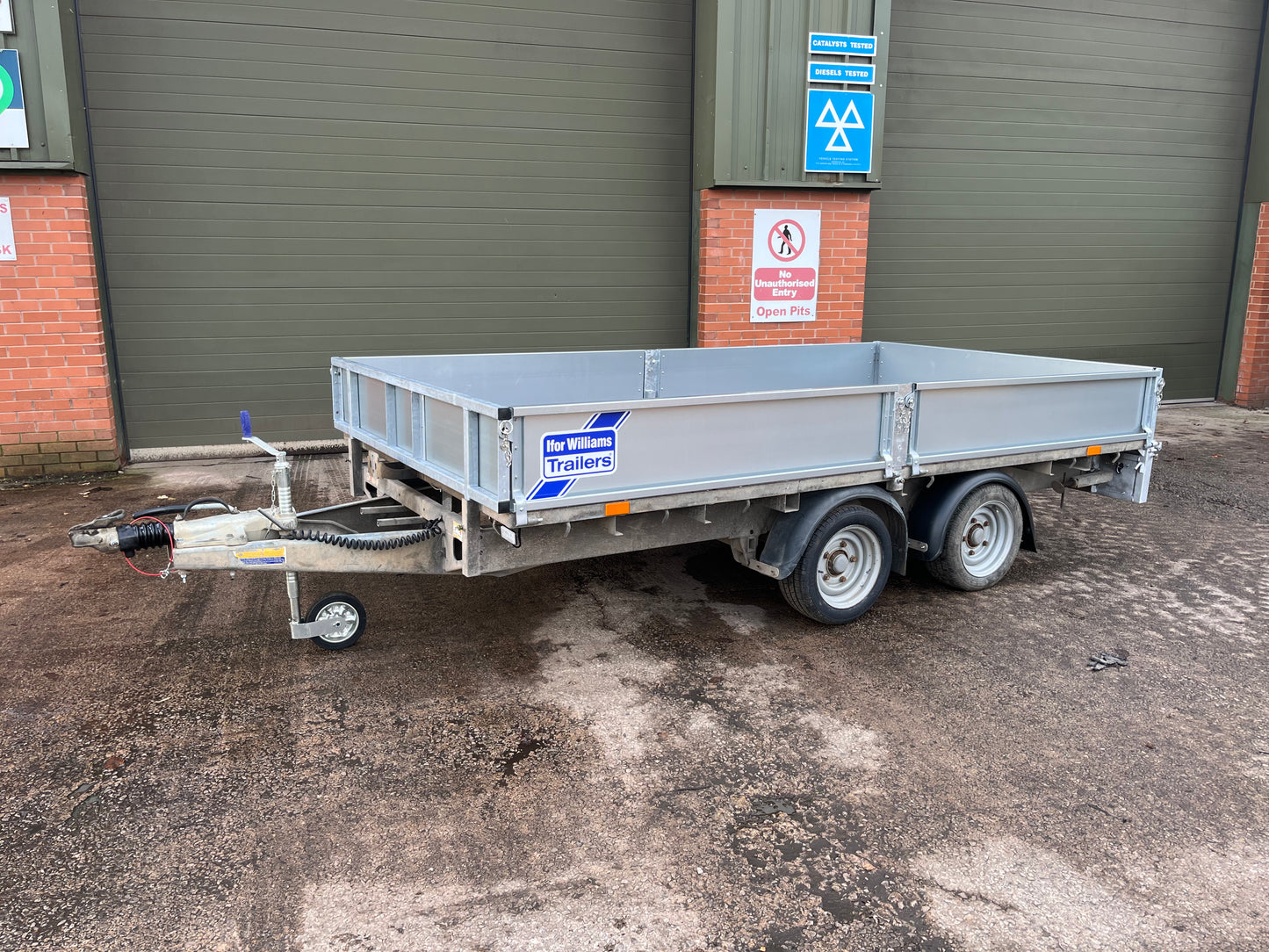 Ifor Williams LM126 12x6ft Flatbed Trailer. Twin axle with ramps.