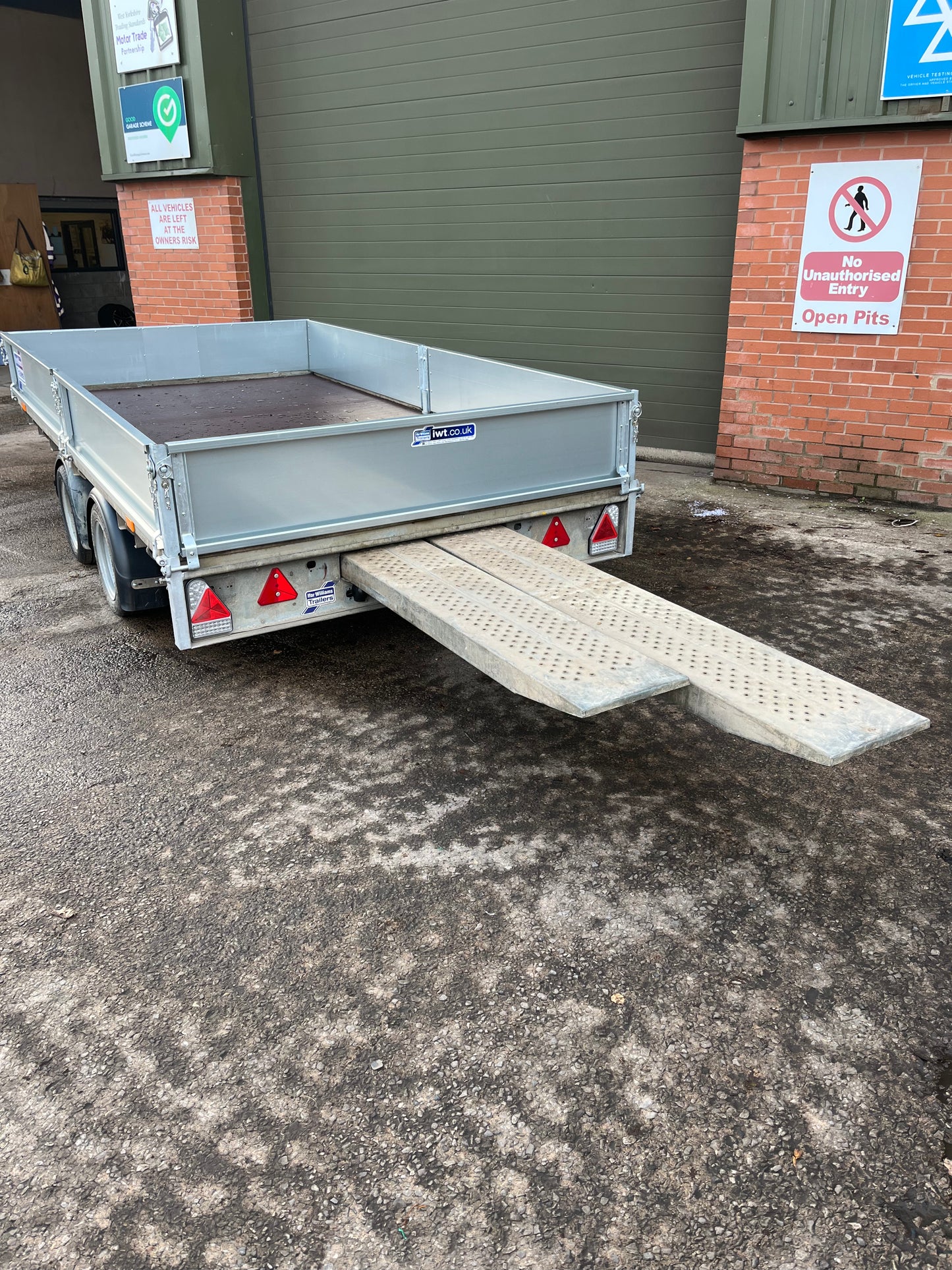 Ifor Williams LM126 12x6ft Flatbed Trailer. Twin axle with ramps.