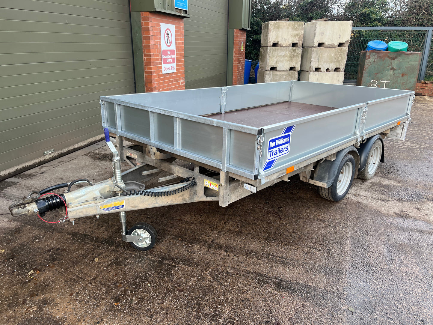 Ifor Williams LM126 12x6ft Flatbed Trailer. Twin axle with ramps.