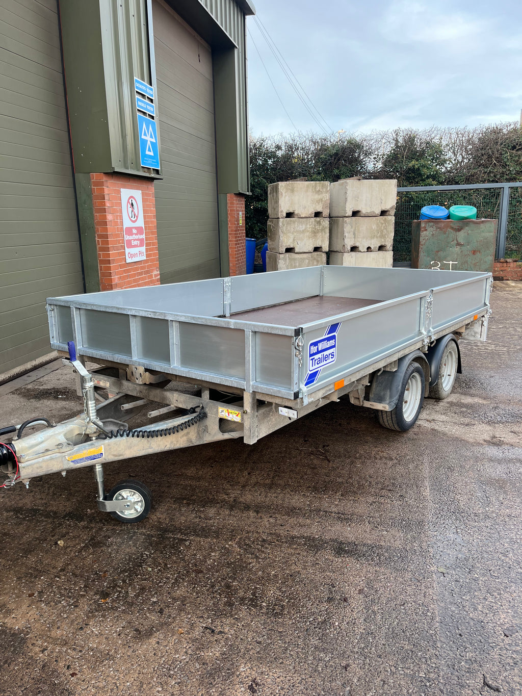 Ifor Williams LM126 12x6ft Flatbed Trailer. Twin axle with ramps.