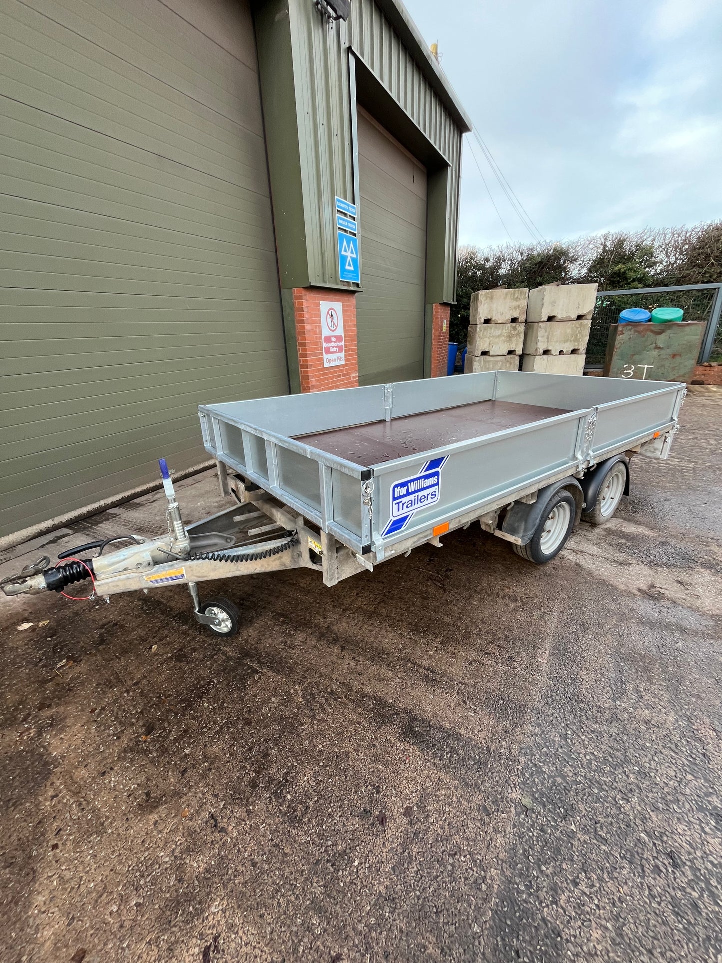 Ifor Williams LM126 12x6ft Flatbed Trailer. Twin axle with ramps.