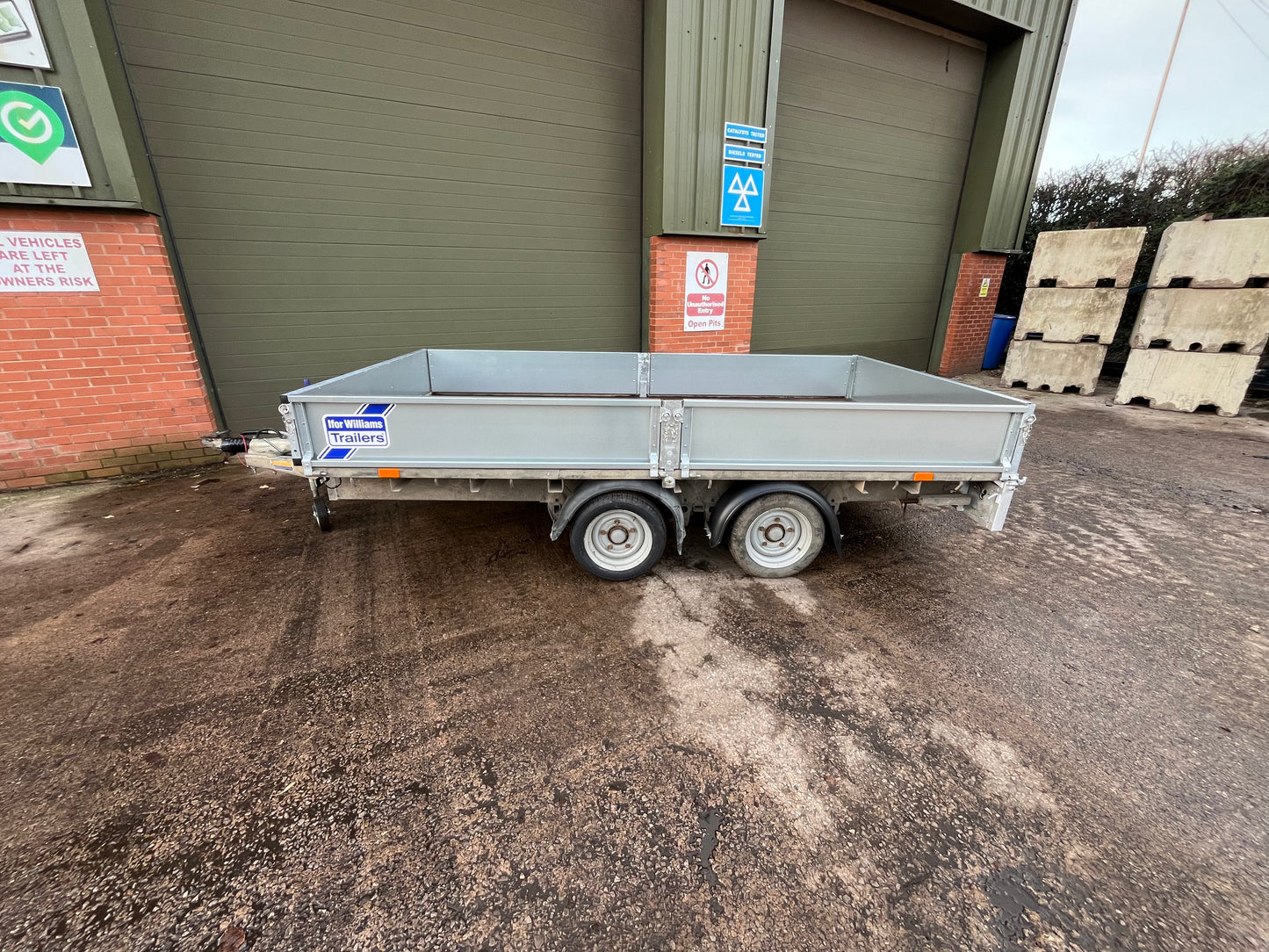 Ifor Williams LM126 12x6ft Flatbed Trailer. Twin axle with ramps.