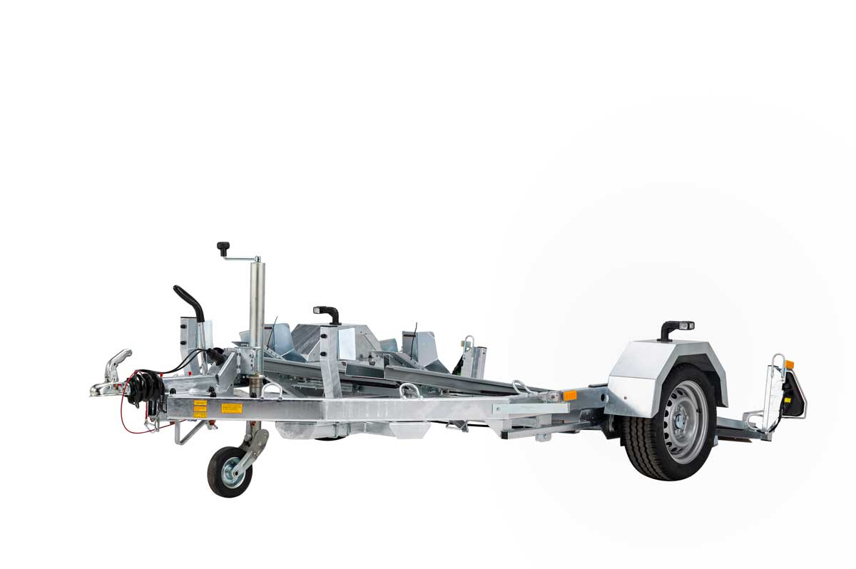 Two motorcycle Trailer the Debon MOTO 2 trailer ready for transport