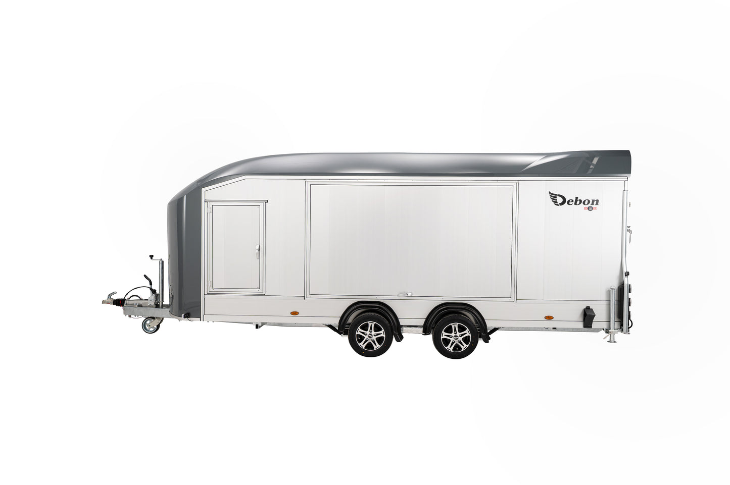 Left hand side view of the Debon C2000 with gullwing door and side access door