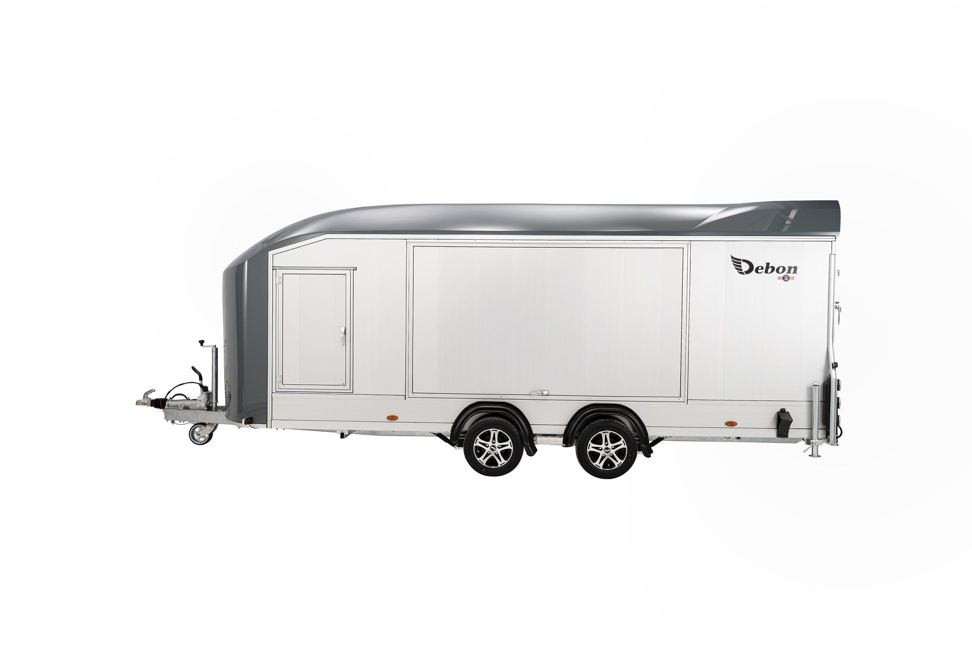 Left hand side view of the Debon C2000 with gullwing door and side access door