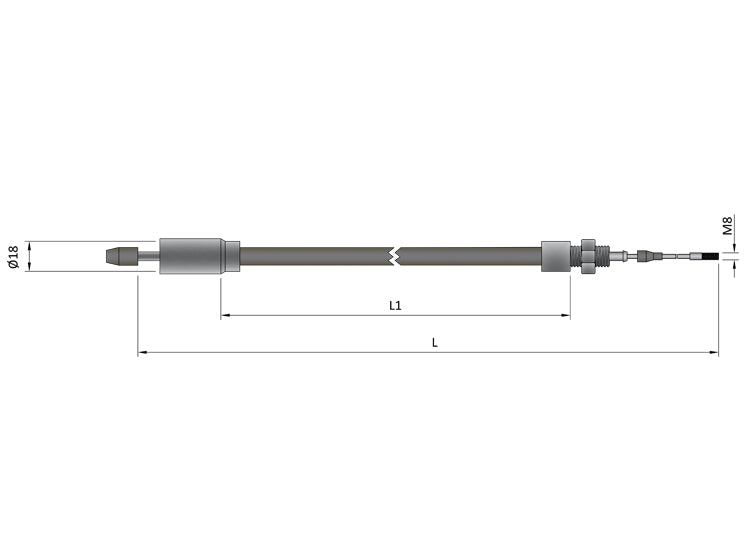 1630mm Longlife Detachable Bowden Cable, Knott/IWT Brakes